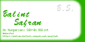 balint safran business card